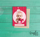 Christmas Card Template for Photographers and Bloggers - Snowflake Baby - Two-Sided Design - PC001