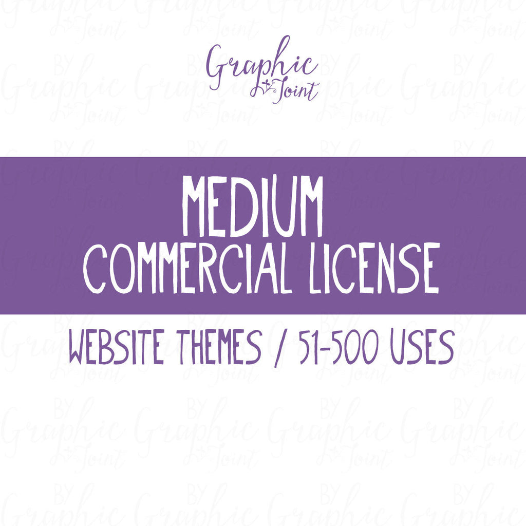 Medium Commercial License - Incl. Pre-made Web and Blog Themes - 51-500 Uses of Clipart, Patterns, Web Icons + Blog Graphic Kits