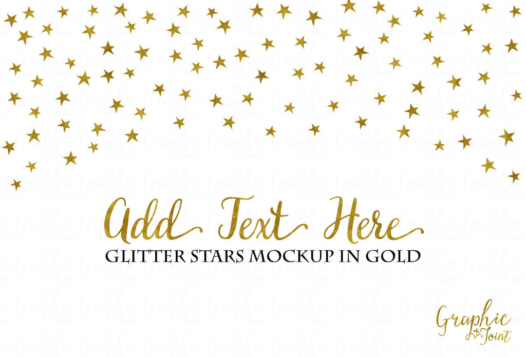 Mock Up Template - Gold Glitter Stars - Marketing Promotional Design M –  GraphicJoint