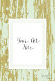 Mock Up Template - Gold Glitter Wood & Mint Background - Art Print Mockup - Wallpaper w/ Hanging Frame