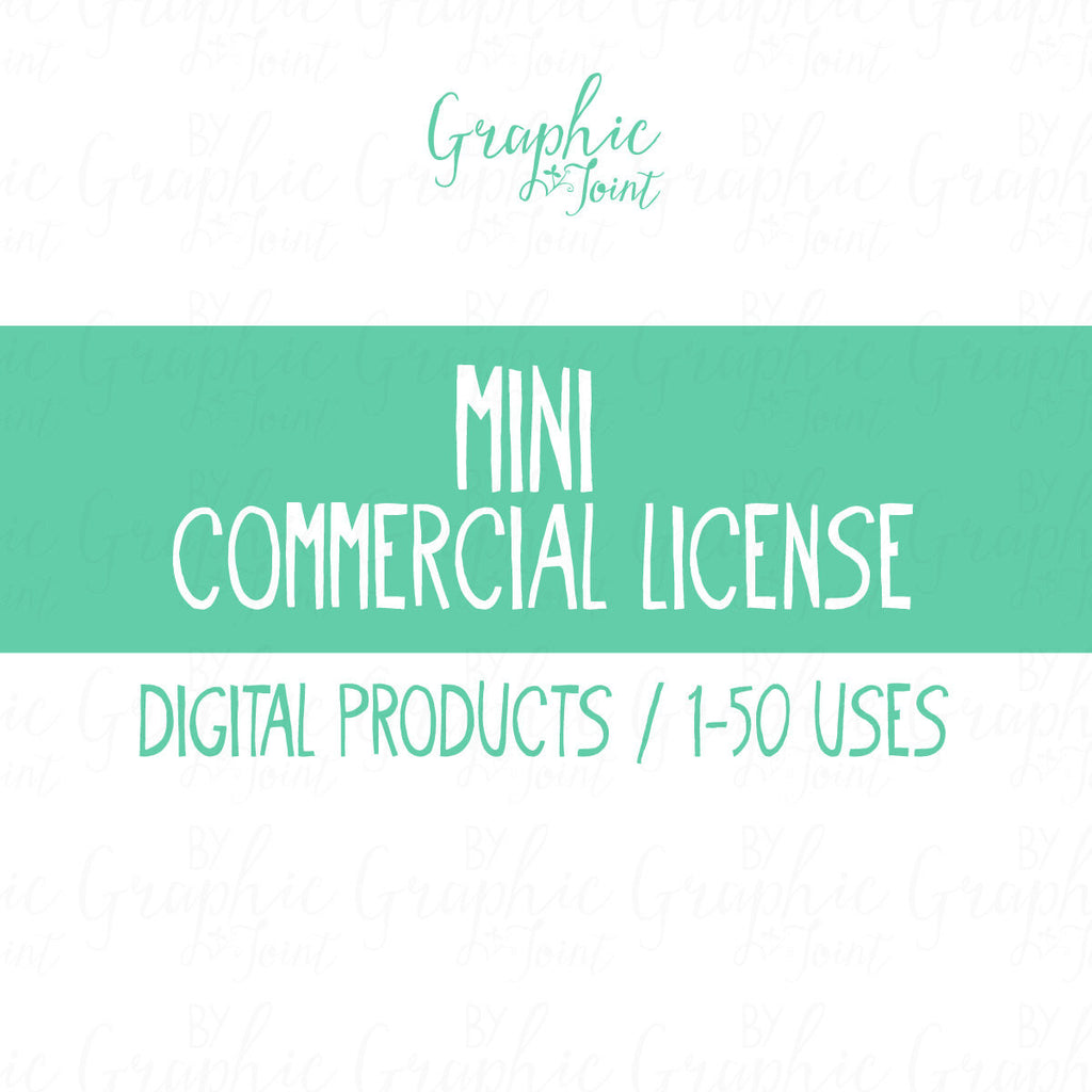 Mini Commercial License - 1-50 Uses of Clipart, Patterns, Web Icons + Blog Graphic Kits