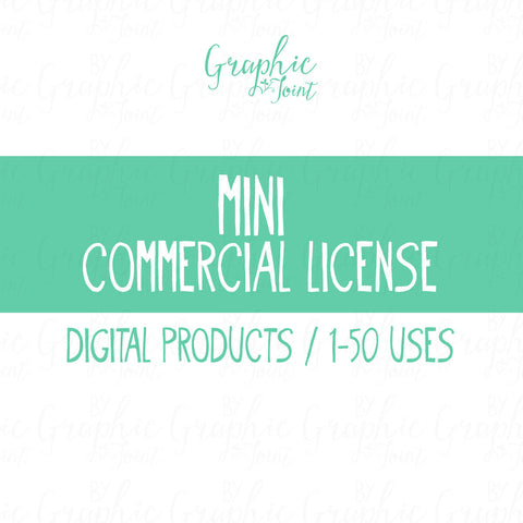 Mini Commercial License - 1-50 Uses of Clipart, Patterns, Web Icons + Blog Graphic Kits