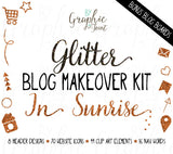 Glitter Web Graphics Kit - In Sunrise - Blog Icons, Clipart & Banners