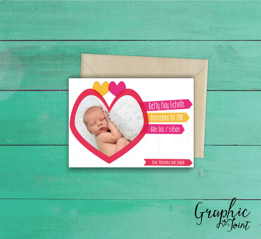 Card Template for Photographers and Bloggers - Valentine Blend - Two-Sided Design - PC002