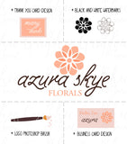 Flower Logo / Hand Drawn / Photography Logo + Watermarks B&W + Photoshop Brush + Biz and Thank You Card Designs