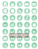 Watercolor Web Icons - Set of 70 Web / Blog / Social Graphics / Clipart / Icons - In Mint Mayhem