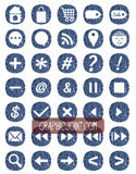 Glitter Web Icons - Set of 70 Web / Blog / Social Graphics / Clipart / Icons - In Azure