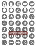 Glitter Web Icons - Set of 70 Web / Blog / Social Graphics / Clipart / Icons - In Silver