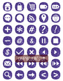 Glitter Web Icons - Set of 70 Web / Blog / Social Graphics / Clipart / Icons - In Violet