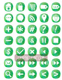 Watercolor Web Icons - Set of 70 Web / Blog / Social Graphics / Clipart / Icons - In Green Smoothie