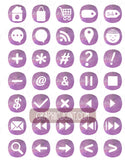 Watercolor Web Icons - Set of 70 Web / Blog / Social Graphics / Clipart / Icons - In Mauve Magic