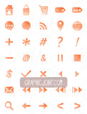 Watercolor Web Icons - Set of 70 Web / Blog / Social Graphics / Clipart / Icons - In Peach Passion