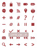 Watercolor Web Icons - Set of 70 Web / Blog / Social Graphics / Clipart / Icons - In Rusty Red