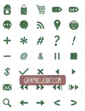 Glitter Web Icons - Set of 70 Web / Blog / Social Graphics / Clipart / Icons - In Grass