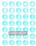 Watercolor Web Icons - Set of 70 Web / Blog / Social Graphics / Clipart / Icons - In Frozen Kiss