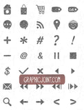 Glitter Web Icons - Set of 70 Web / Blog / Social Graphics / Clipart / Icons - In Silver