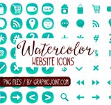 Watercolor Web Graphics Kit - Aqualicious - Blog Icons, Clipart & Banners