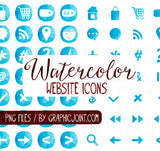 Watercolor Web Graphics Kit - Blue Skies - Blog Icons, Clipart & Banners