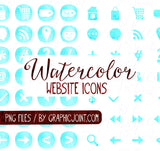 Watercolor Web Graphics Kit - Frozen Kiss - Blog Icons, Clipart & Banners