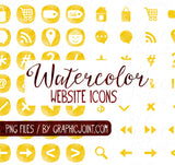 Watercolor Web Graphics Kit - Golden Glow - Blog Icons, Clipart & Banners