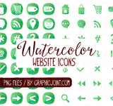 Watercolor Web Graphics Kit - Green Smoothie - Blog Icons, Clipart & Banners