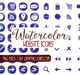 Watercolor Web Graphics Kit - Juicy Jewel - Blog Icons, Clipart & Banners