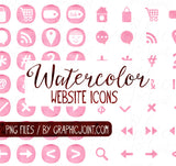 Watercolor Web Graphics Kit - Pinkie Pie - Blog Icons, Clipart & Banners