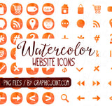 Watercolor Web Graphics Kit - Sunset City - Blog Icons, Clipart & Banners