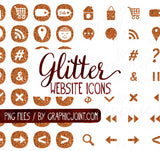 Glitter Web Graphics Kit - In Sunrise - Blog Icons, Clipart & Banners